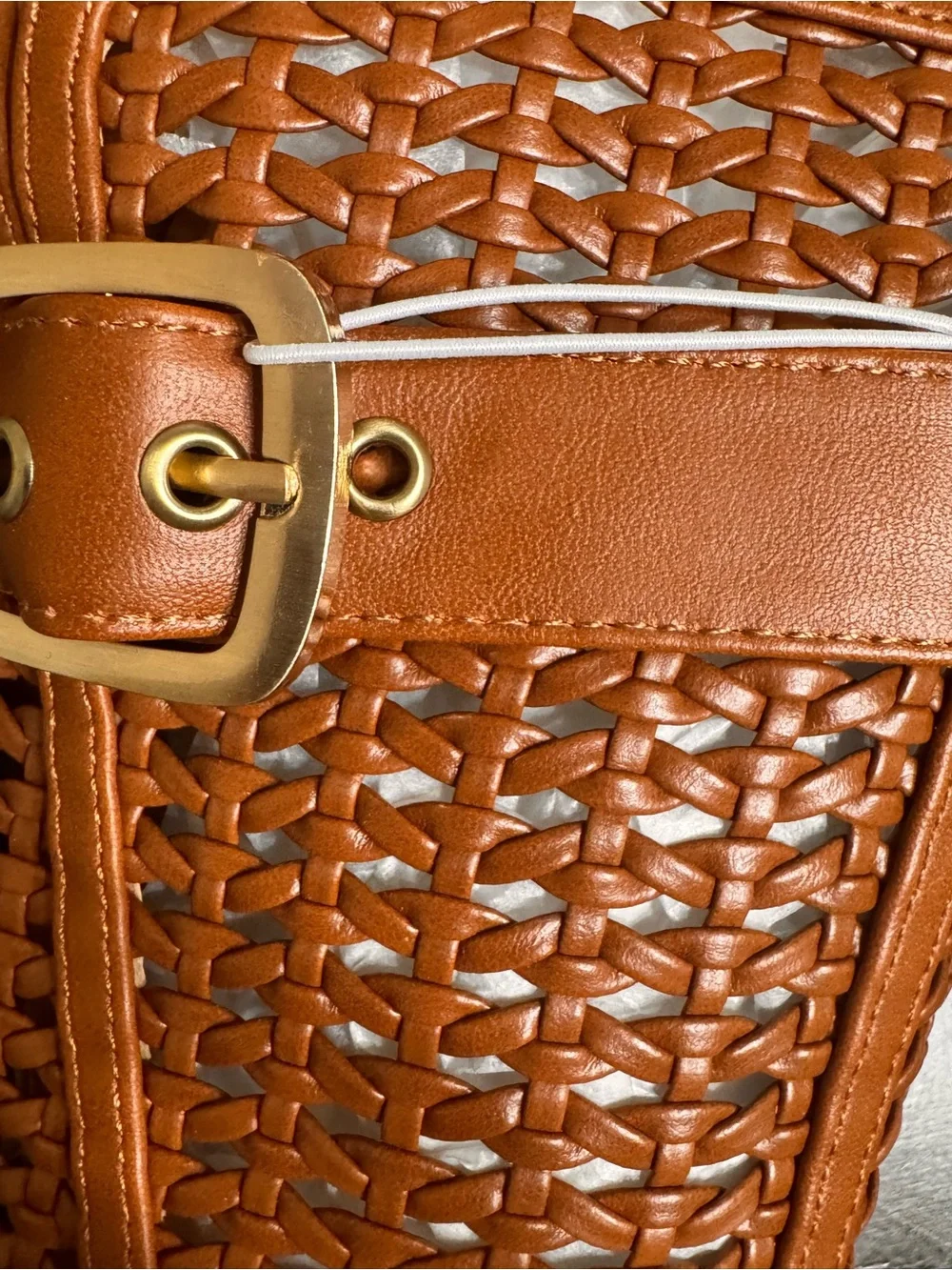 A New Day Woven Buckle Mule Slides Cognac Brown Women’s Size 11 NWT